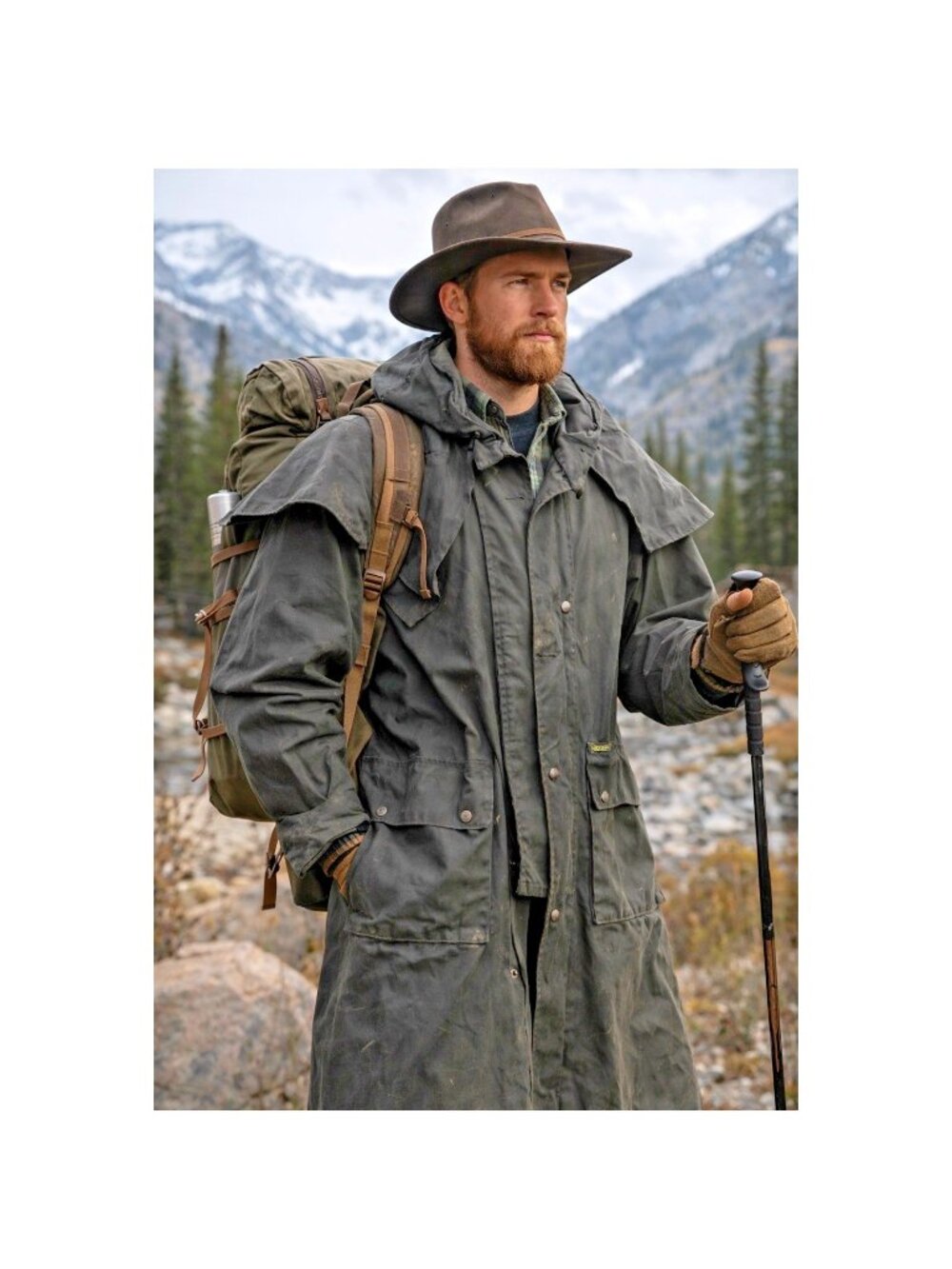 Driza-Bone Overlander Riding Coat Black Waxed Cotton Oilskin Duster Mens Size M